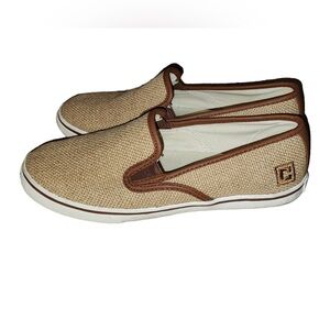 Chaps Women's Brown and Tan Loafers Size 7.5 slip-on shoes